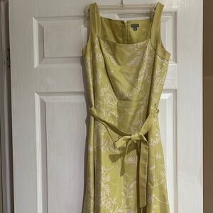 Ann Taylor Green Sheath Midi Dress Sleeveless Scoop Neck